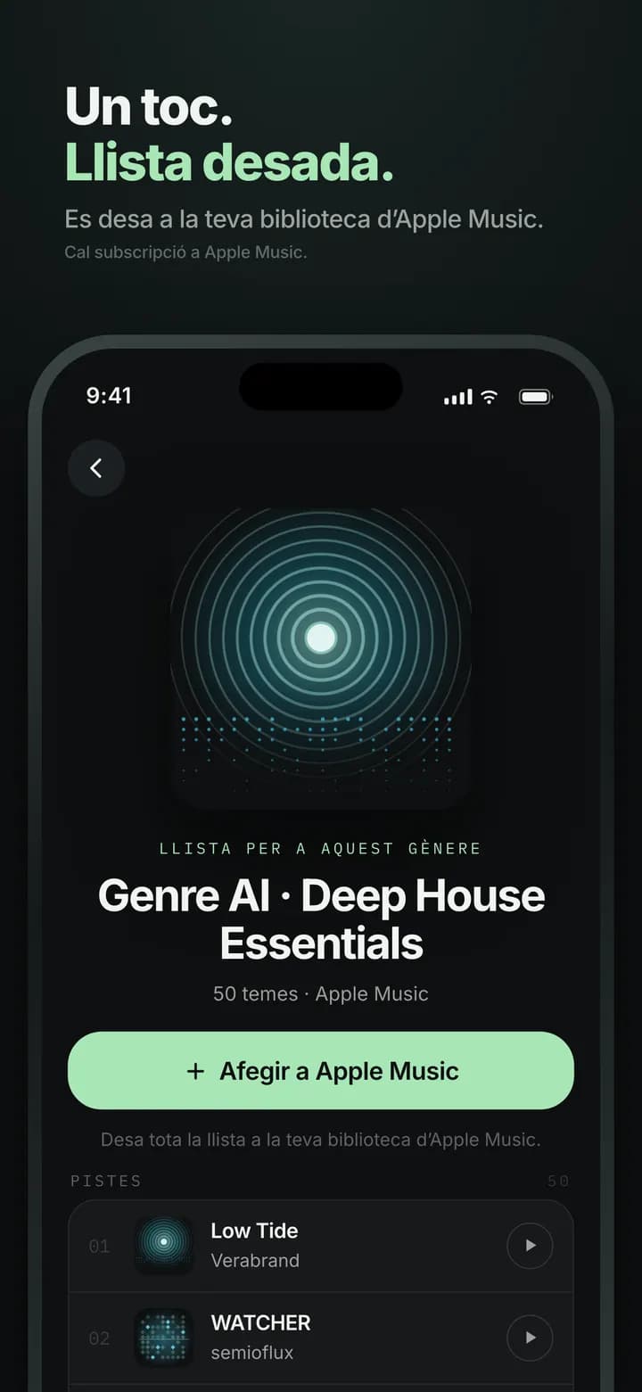 Genre AI — La llista del gènere directa a Apple Music
