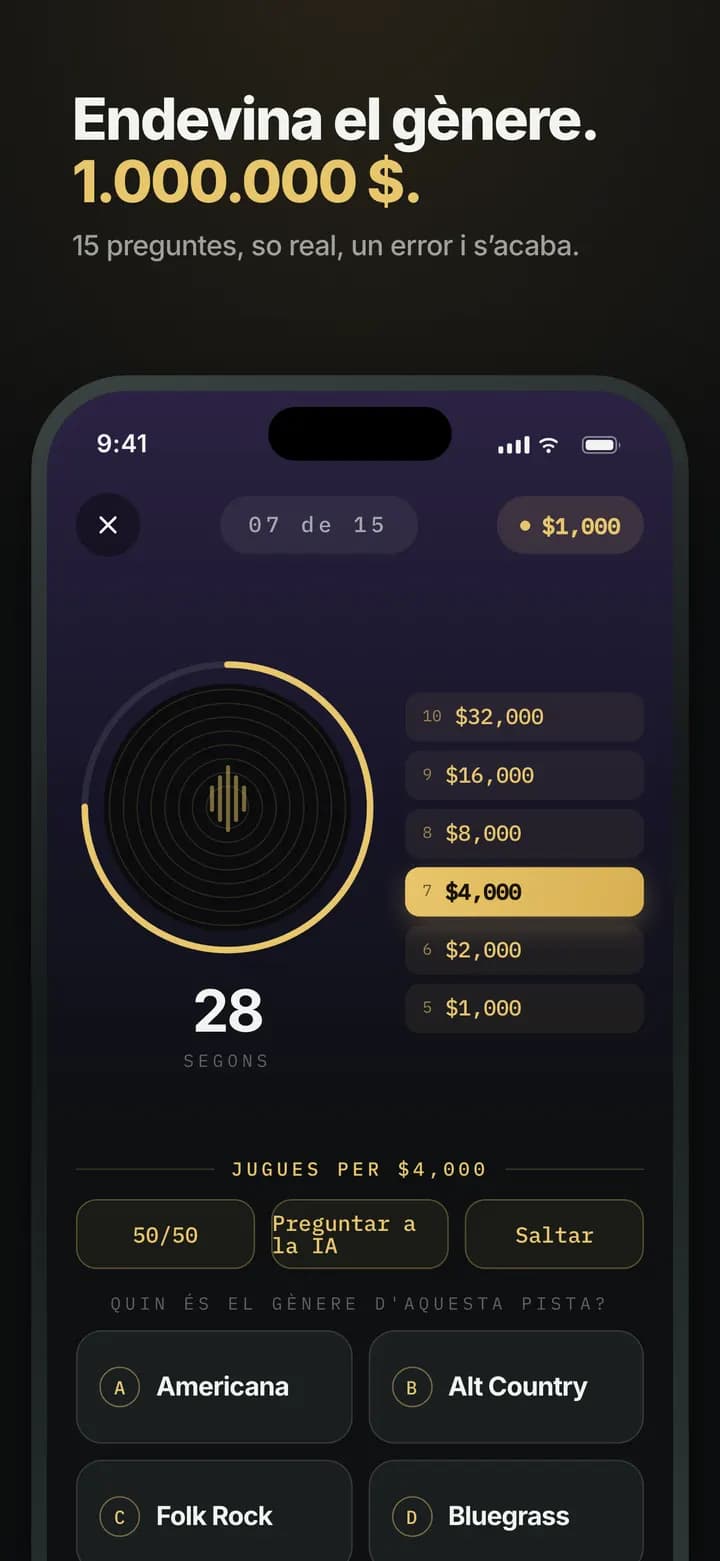 Genre AI — Endevina el gènere — 1.000.000 $ en joc
