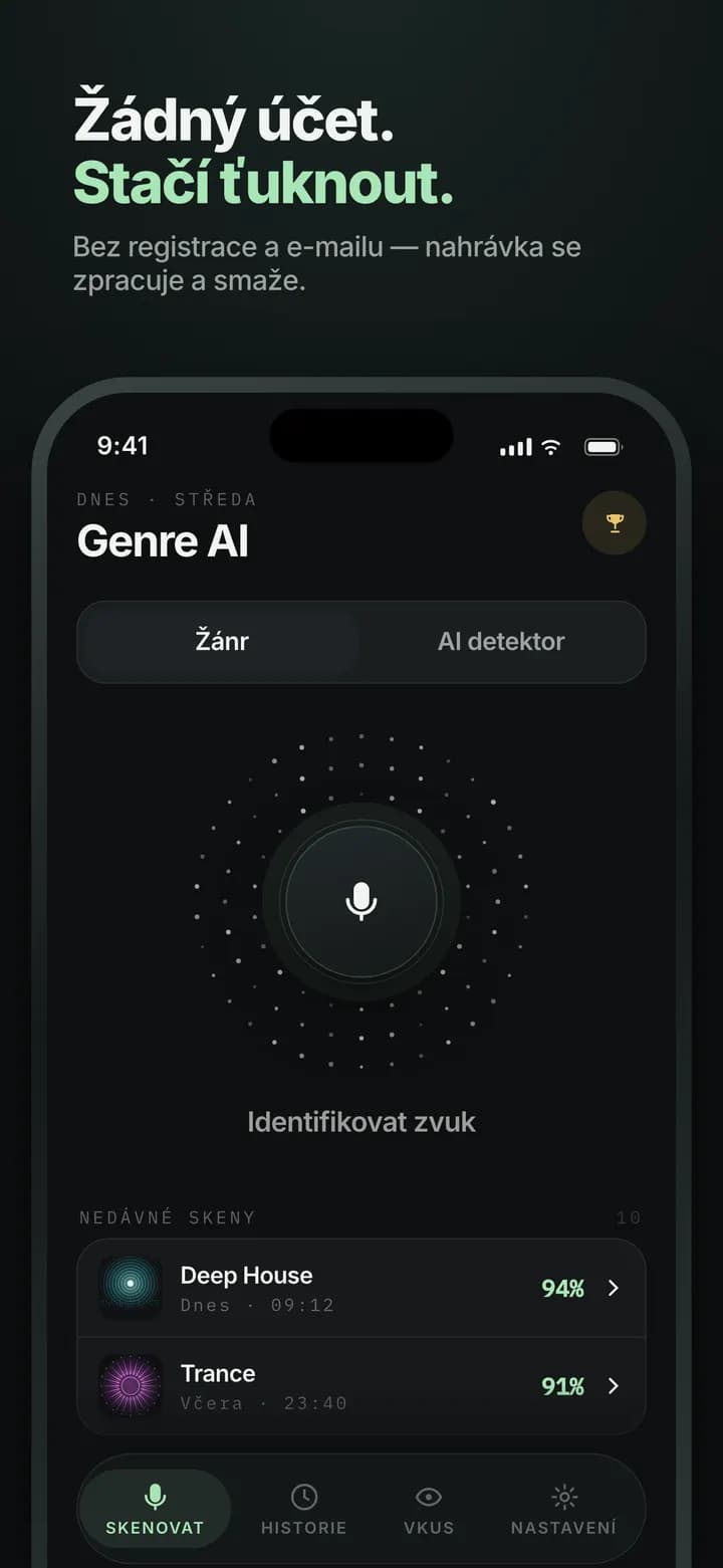 Genre AI — Bez účtu a e-mailu — stačí ťuknout