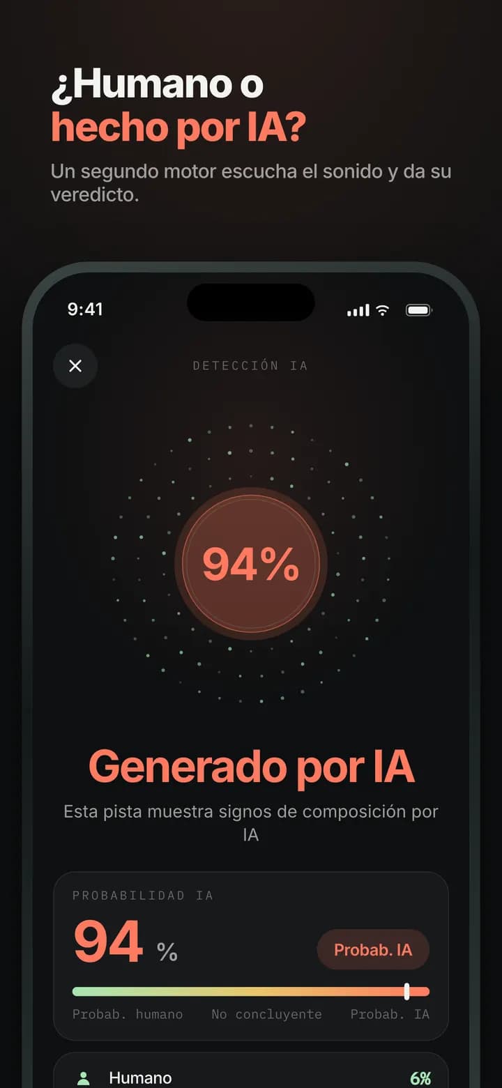 Genre AI — Un segundo motor distingue humano de IA