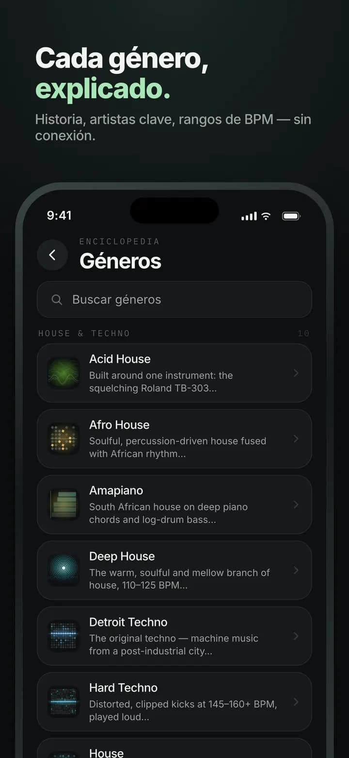 Genre AI — Cada género explicado — también sin conexión