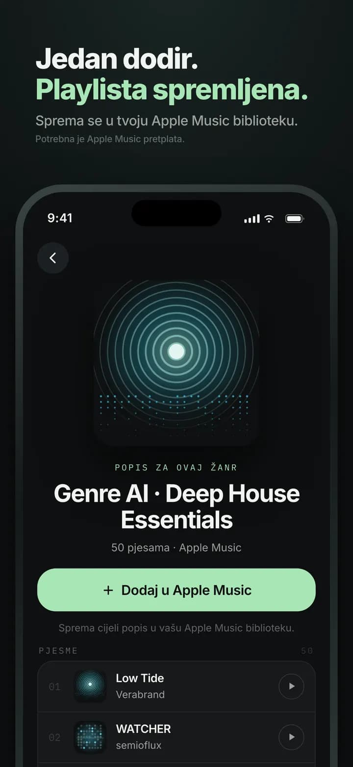Genre AI — Playlista žanra odmah u Apple Music