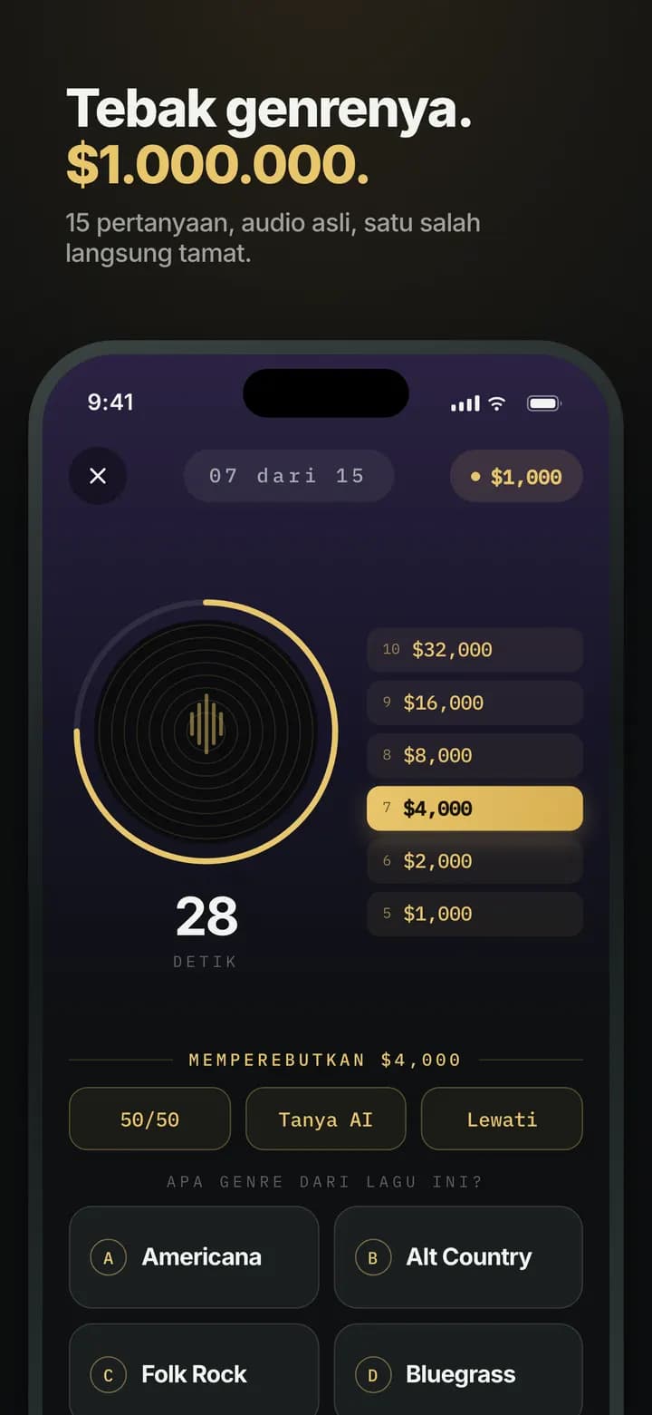 Genre AI — Tebak genrenya — $1.000.000 dipertaruhkan