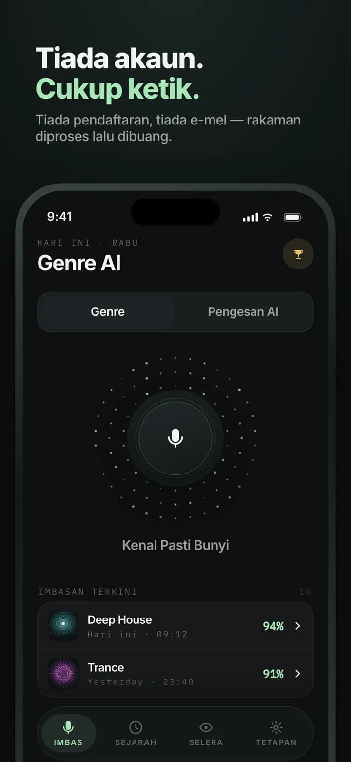 Genre AI — Tiada akaun, tiada e-mel — cuma ketik