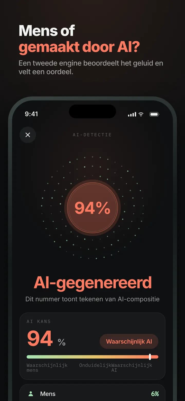 Genre AI — Een tweede engine ziet mens of AI
