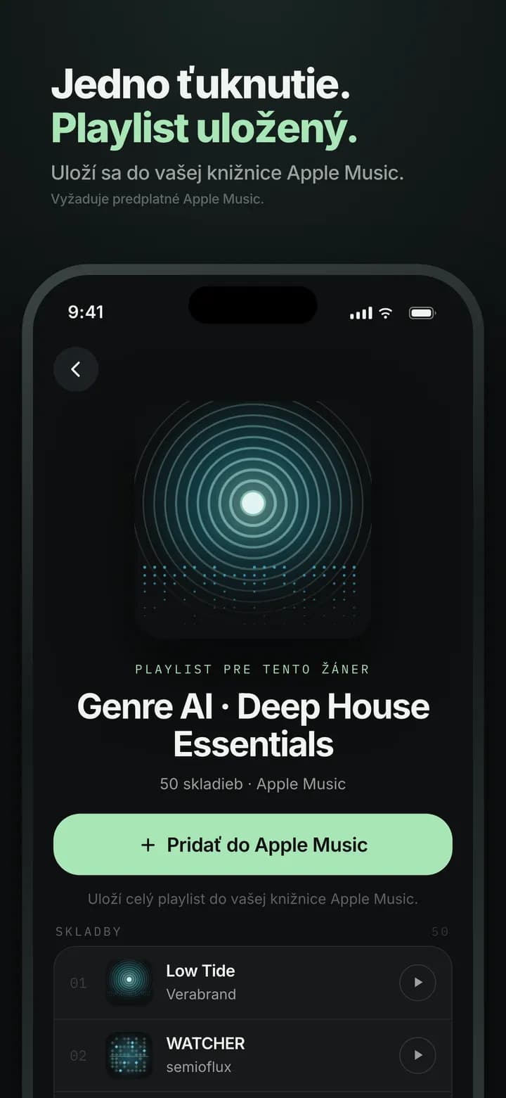 Genre AI — Playlist žánru rovno v Apple Music