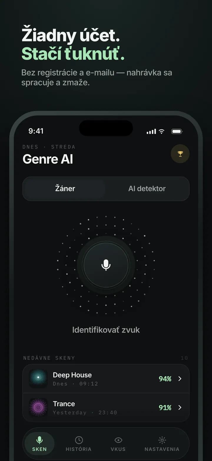 Genre AI — Bez účtu a e-mailu — stačí ťuknúť