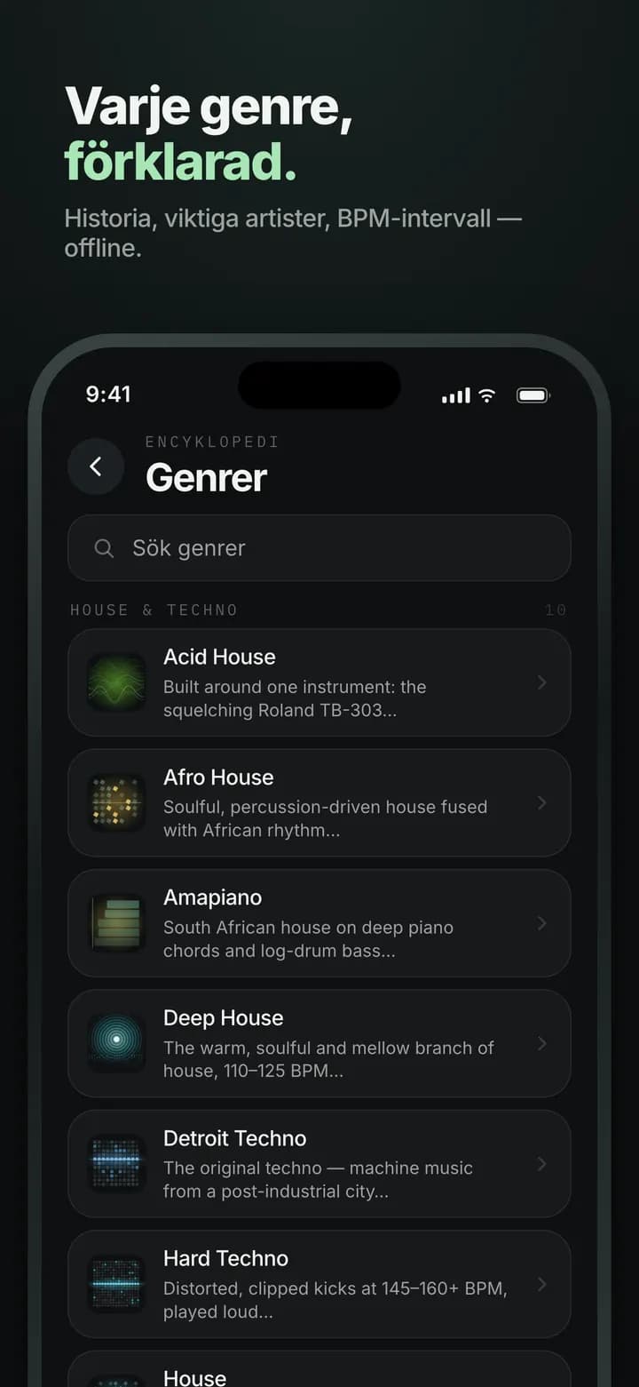 Genre AI — Varje genre förklarad — även offline