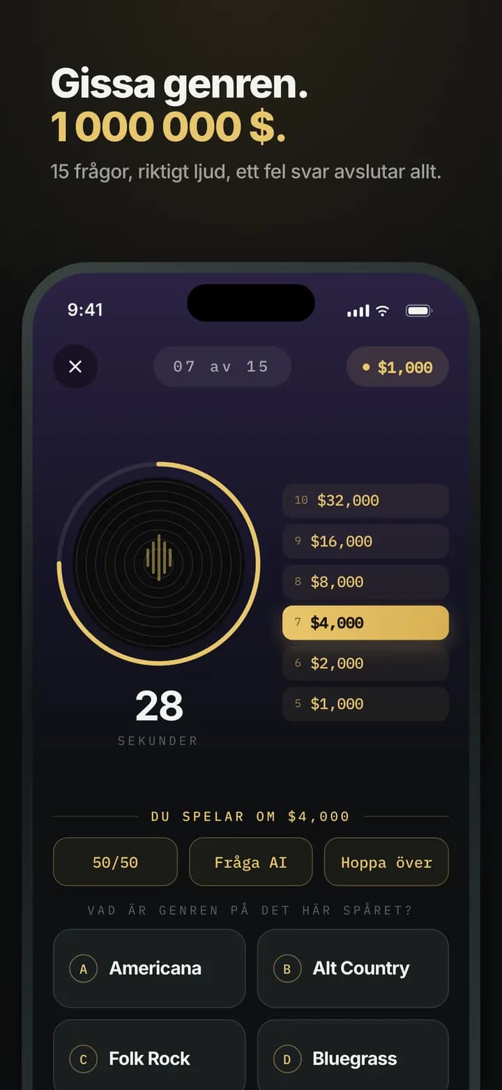 Genre AI — Gissa genren — 1 000 000 $ står på spel