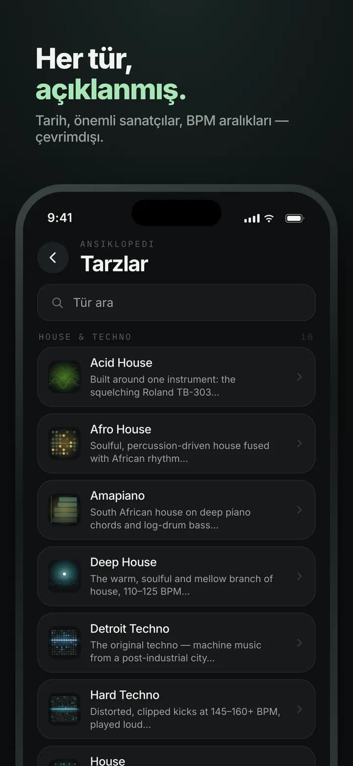 Genre AI — Her tür açıklanıyor — çevrimdışı da
