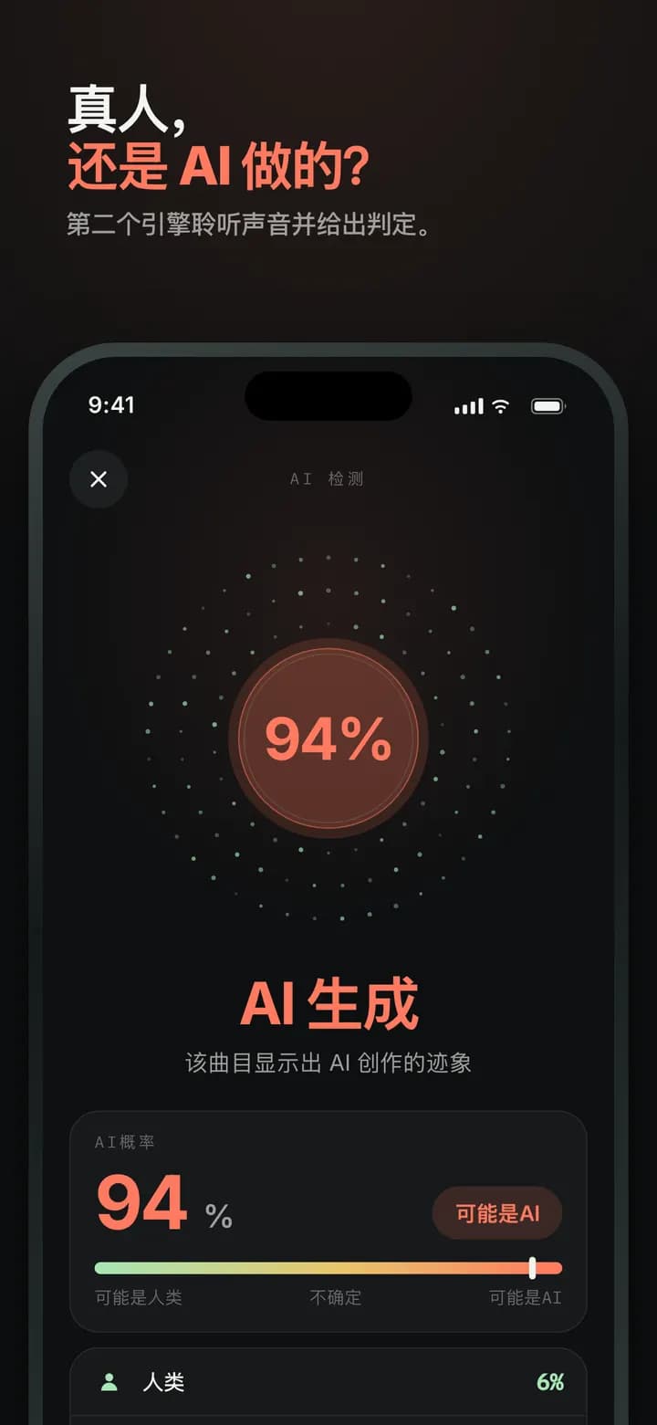 Genre AI — 第二个引擎分辨真人还是 AI